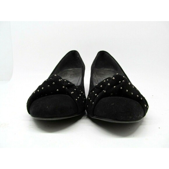 Stuart Weitzman Womens Black Suede Metal Beaded Knot Bow Size US 6 B - Picture 2 of 6